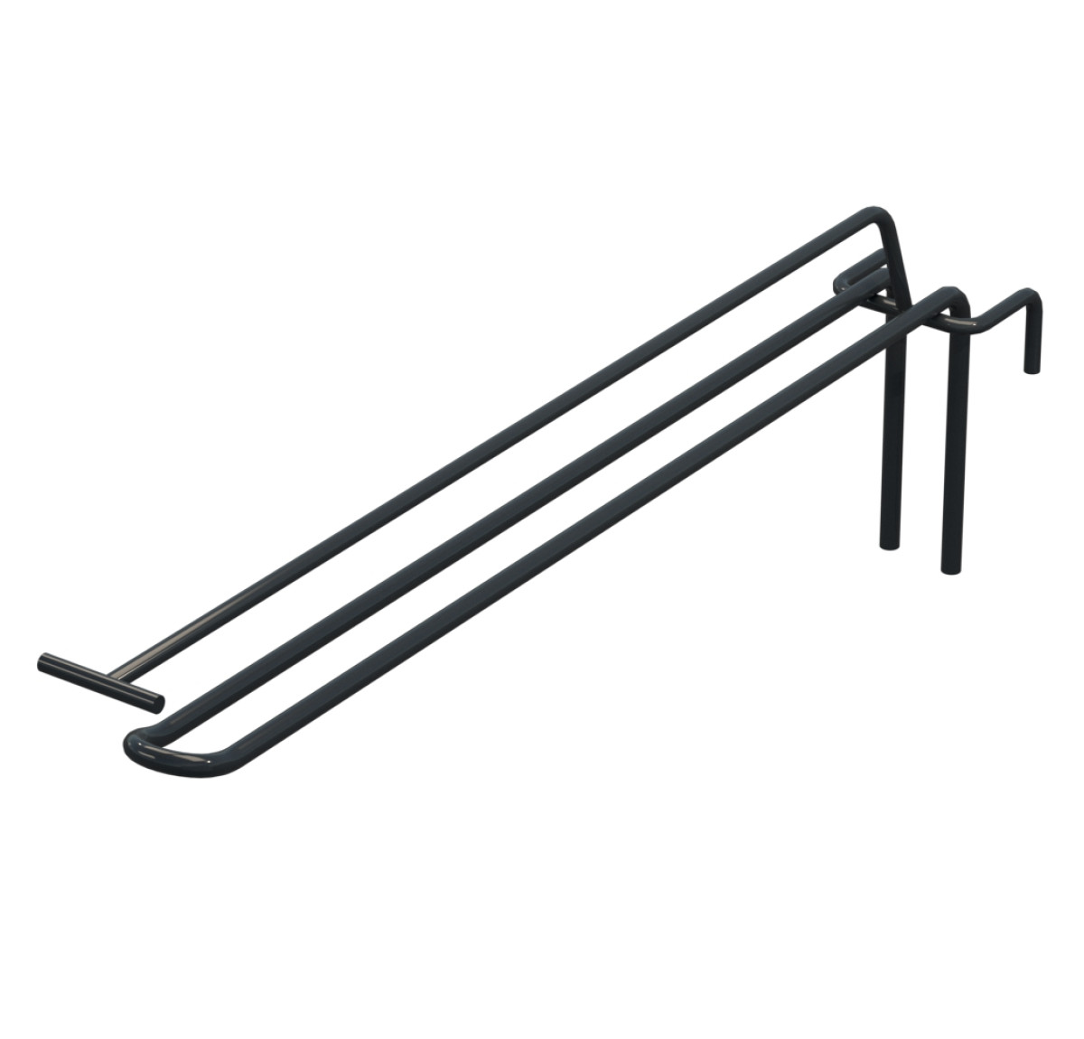 Крючок двойной с ценникодержателем L-300 мм для сетки Графитовый d-5мм