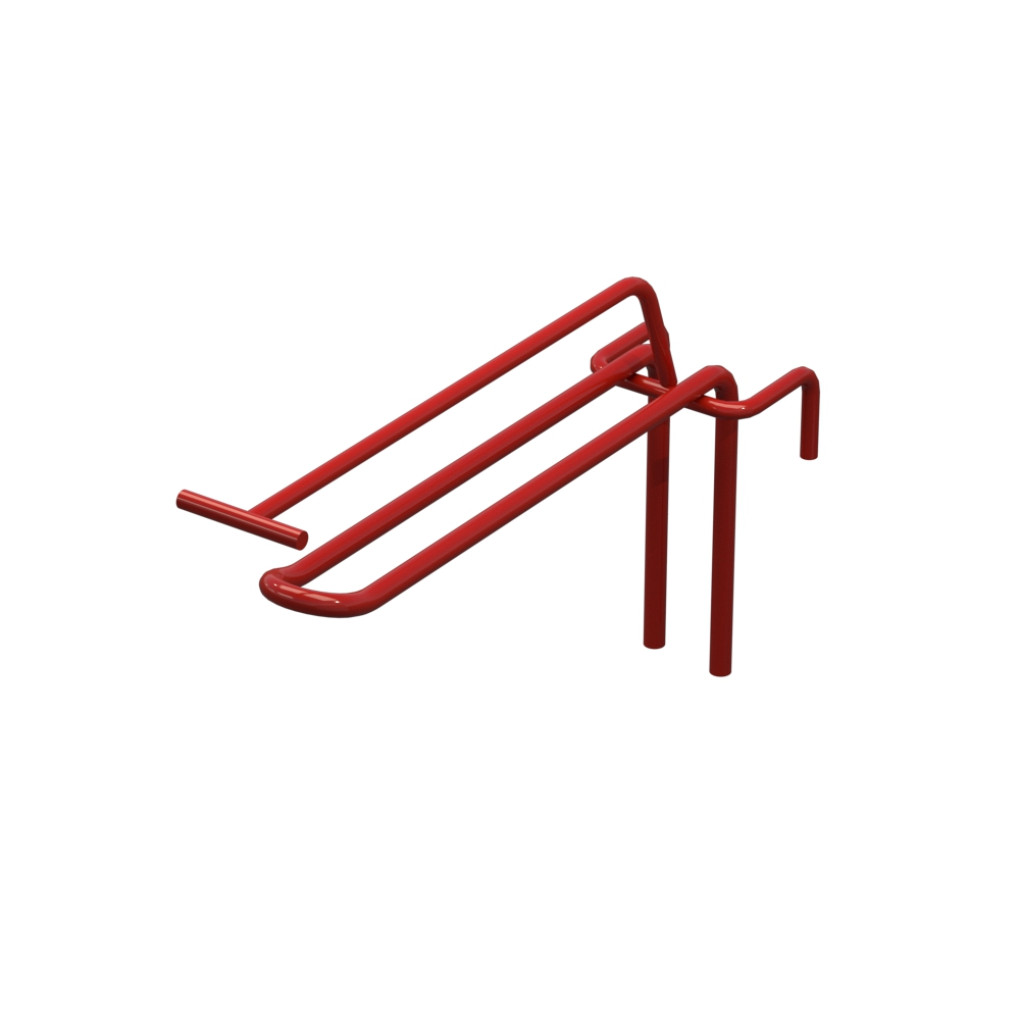 Крючок двойной с ценникодержателем L-150 мм для сетки Красный d-5мм