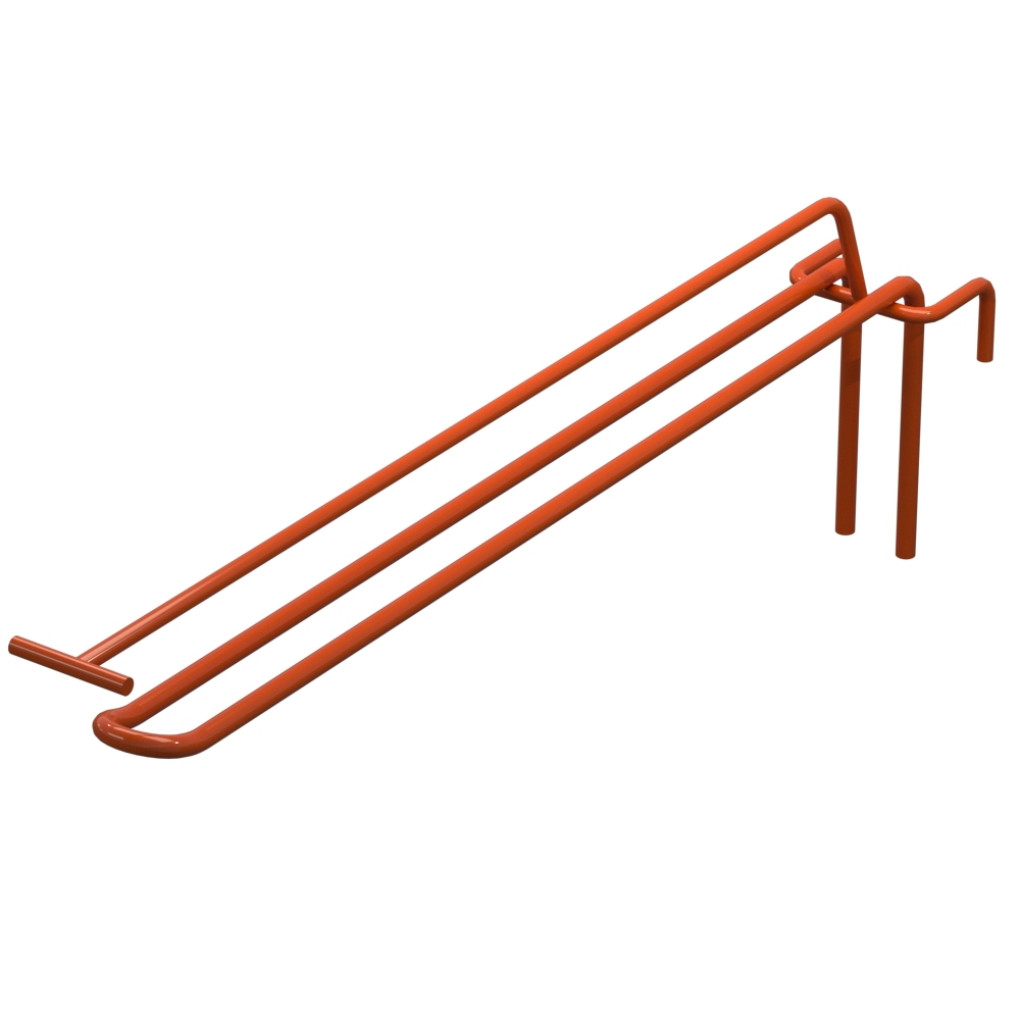 Крючок двойной с ценникодержателем L-300 мм для сетки Оранжевый d-5мм