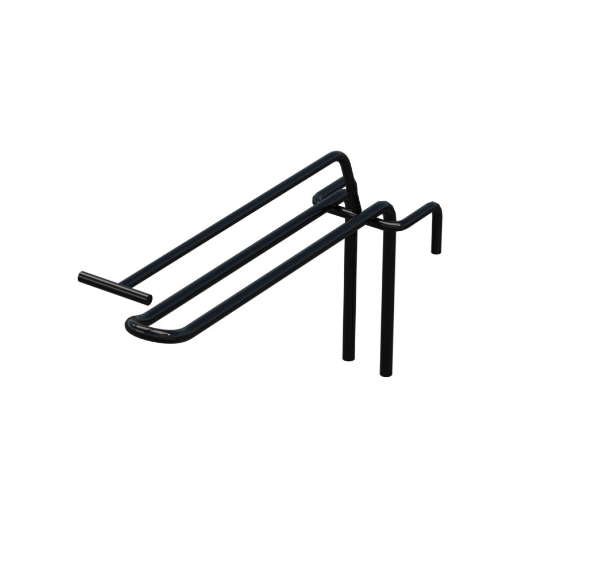 Крючок двойной с ценникодержателем L-150 мм для сетки Черный d-5мм