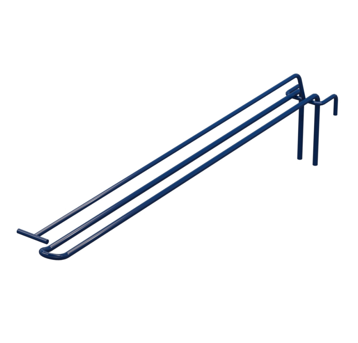 Гачок подвійний з цінникоутримувачем L-400 мм для сітки Синій d-5мм