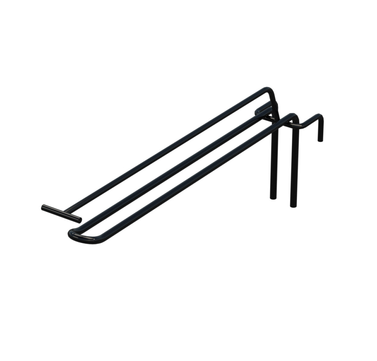 Крючок двойной с ценникодержателем L-250 мм для сетки Черный d-5мм