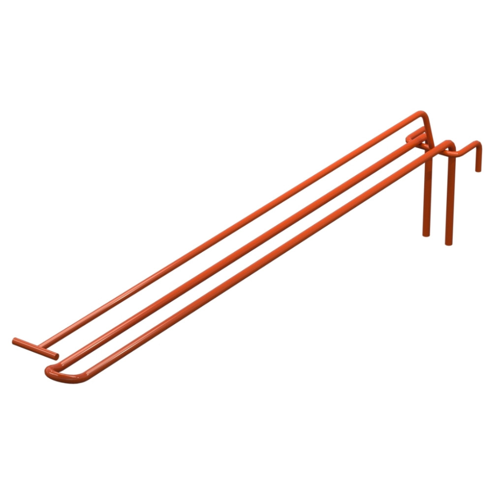 Гачок подвійний з цінникоутримувачем L-400 мм для сітки Помаранчевий d-5мм