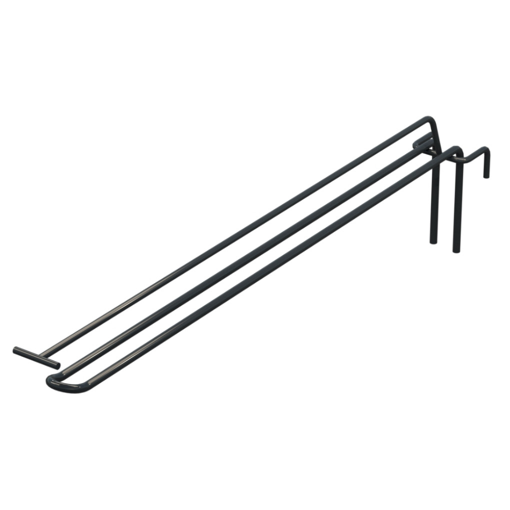 Крючок двойной с ценникодержателем L-400 мм для сетки Графитовый d-5мм