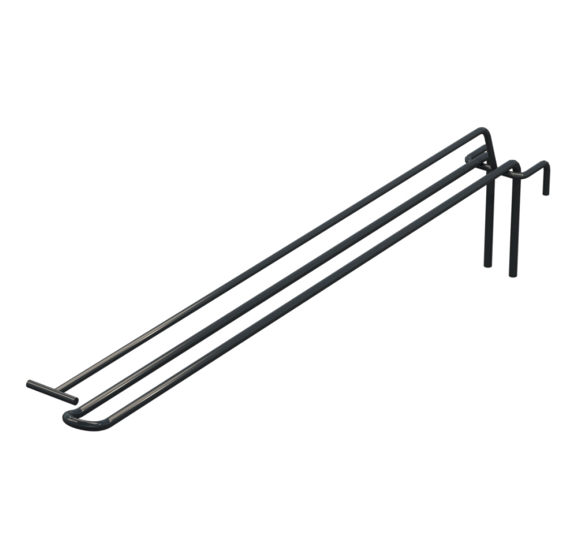 Гачок подвійний з цінникоутримувачем L-400 мм для сітки Графітовий d-5мм