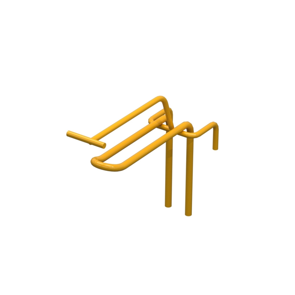 Гачок подвійний з цінникоутримувачем L-100 мм для сітки Жовтий d-5мм