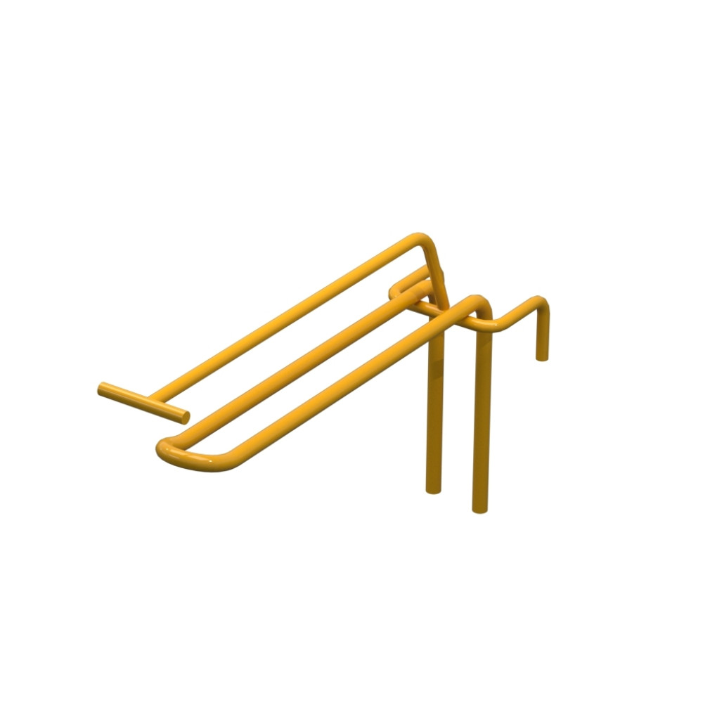 Гачок подвійний з цінникотримачем L-150 мм для сітки Жовтий d-5мм