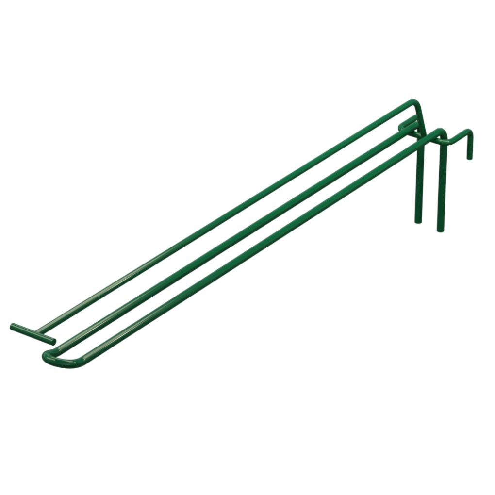 Гачок подвійний з цінникоутримувачем L-400 мм для сітки Зелений d-5мм