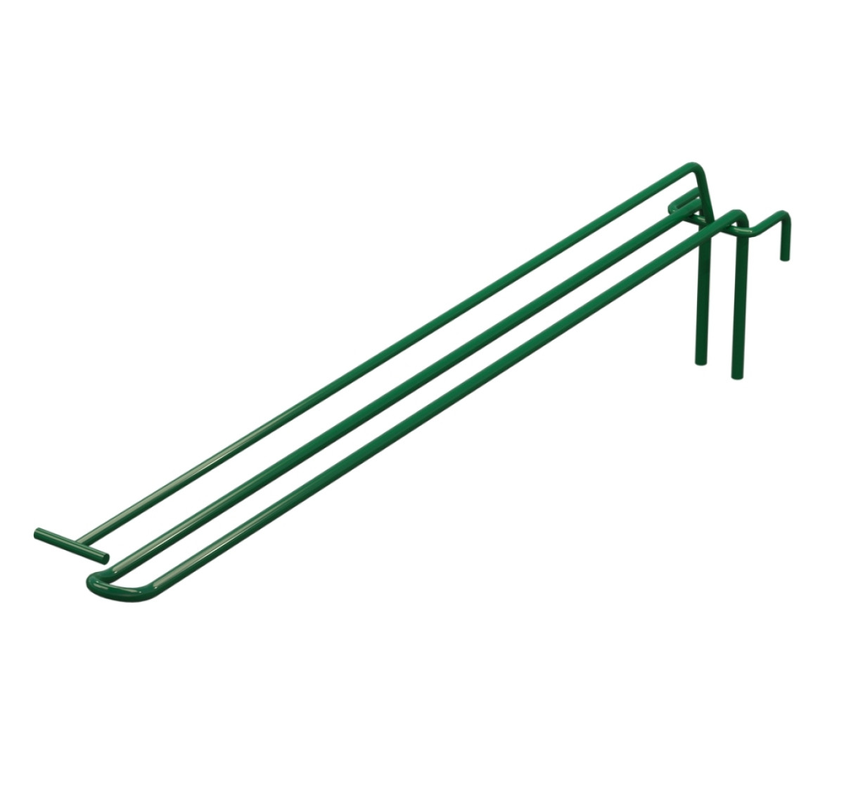 Гачок подвійний з цінникоутримувачем L-400 мм для сітки Зелений d-5мм