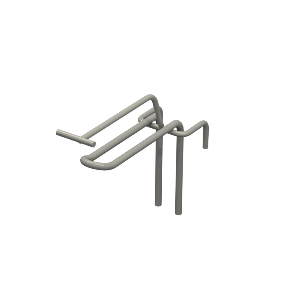 Гачок подвійний з цінникоутримувачем L-100 мм для сітки Сірий d-5мм