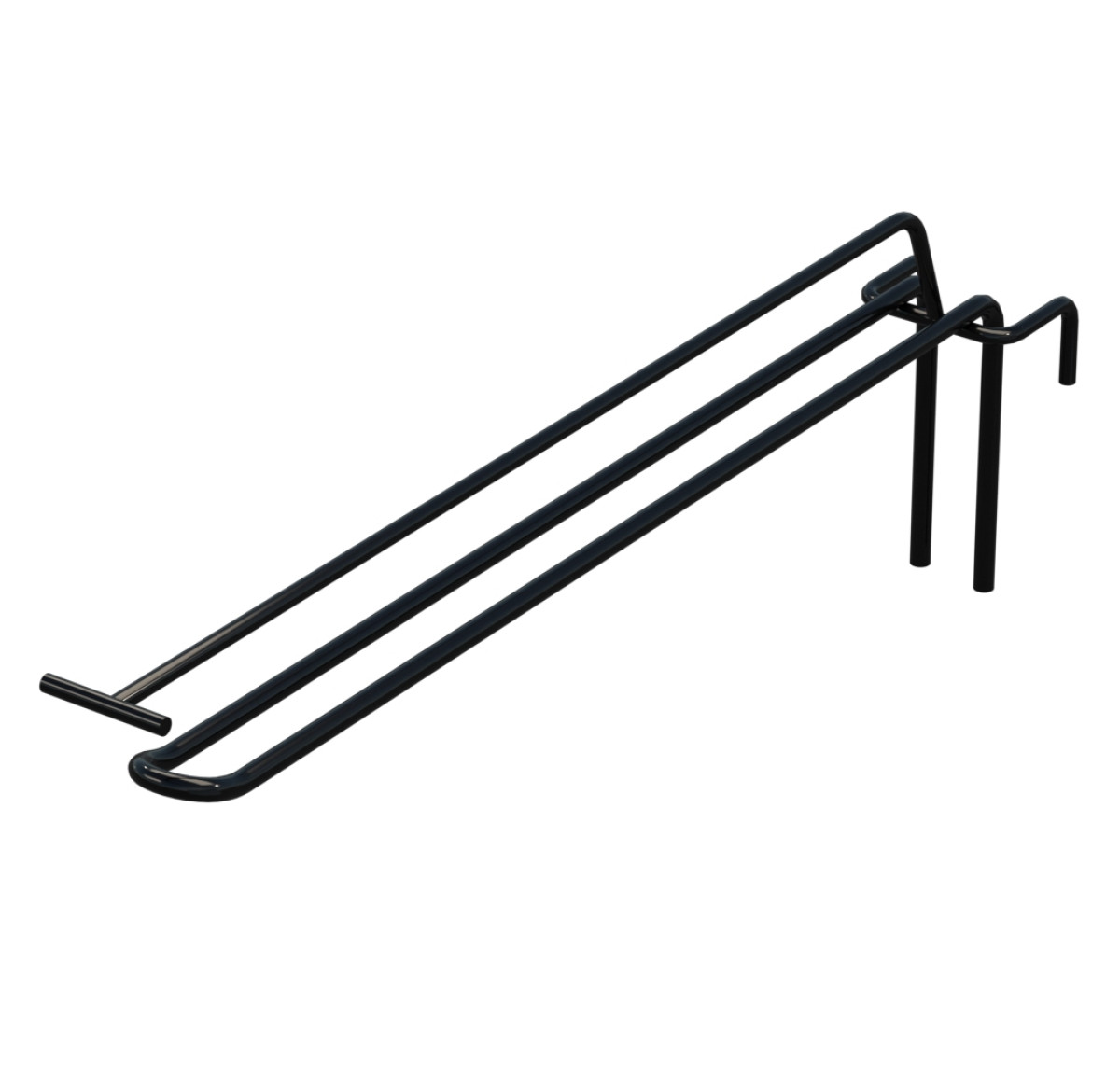 Крючок двойной с ценникодержателем L-300 мм для сетки Черный d-5мм
