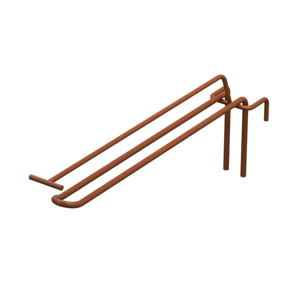 Крючок двойной с ценникодержателем L-250 мм для сетки Коричневый d-5мм
