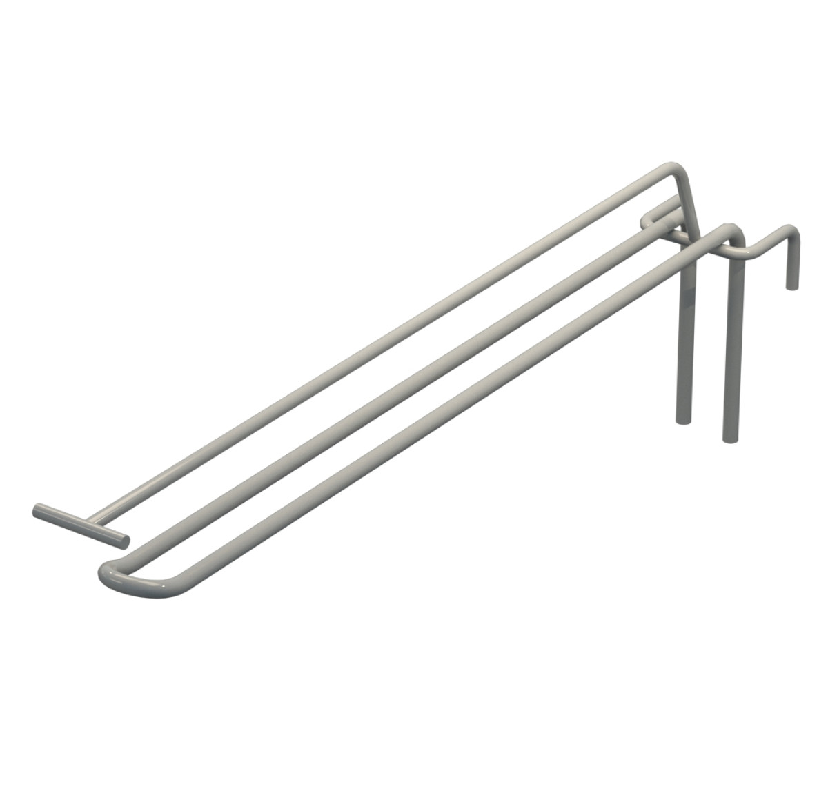 Крючок двойной с ценникодержателем L-300 мм для сетки Светло-серый d-5мм