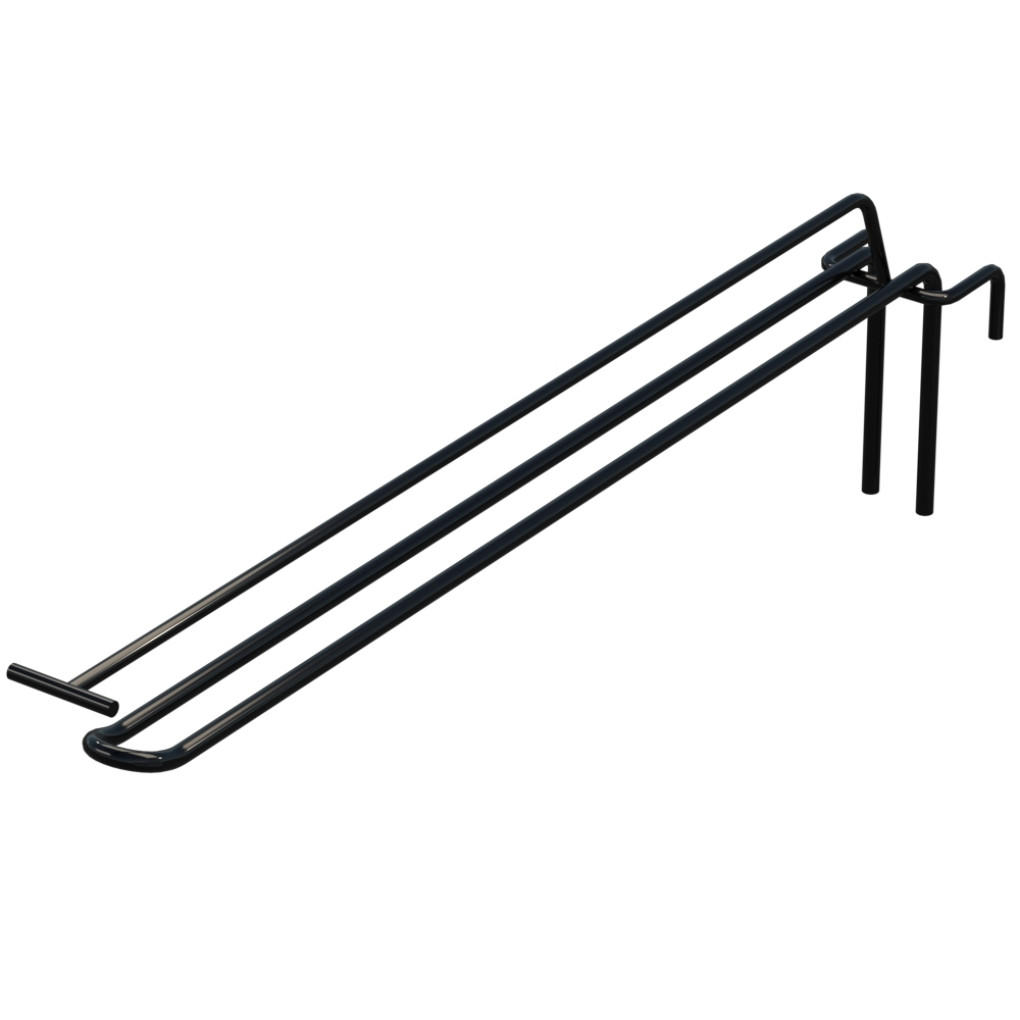 Гачок подвійний з цінникоутримувачем L-350 мм для сітки Чорний d-5мм