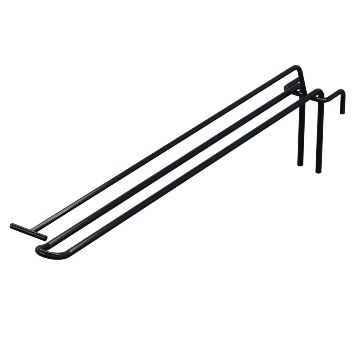 Гачок подвійний з цінникоутримувачем L-350 мм для сітки Чорний d-5мм