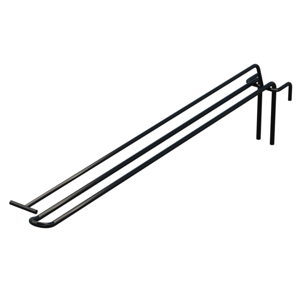 Крючок двойной с ценникодержателем L-400 мм для сетки Черный d-5мм