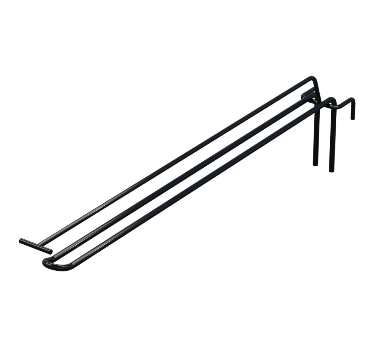 Гачок подвійний з цінникоутримувачем L-400 мм для сітки Чорний d-5мм
