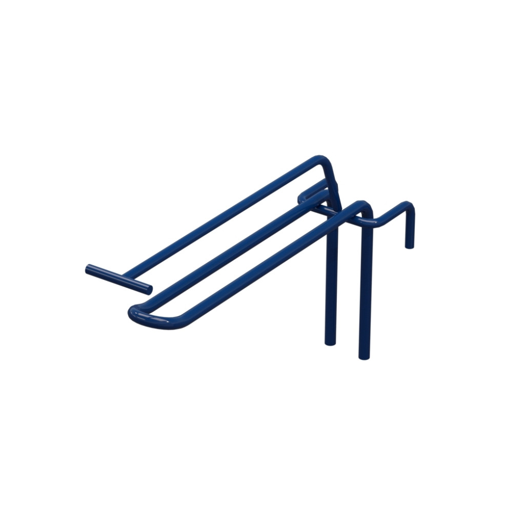 Гачок подвійний з цінникоутримувачем L-150 мм для сітки Синій d-5мм