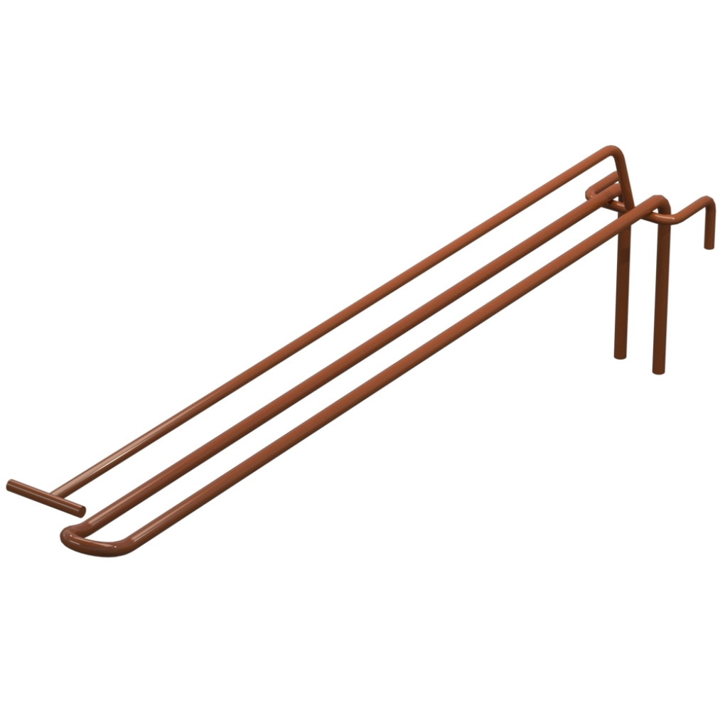 Гачок подвійний з цінникотримачем L-350 мм для сітки Коричневий d-5мм