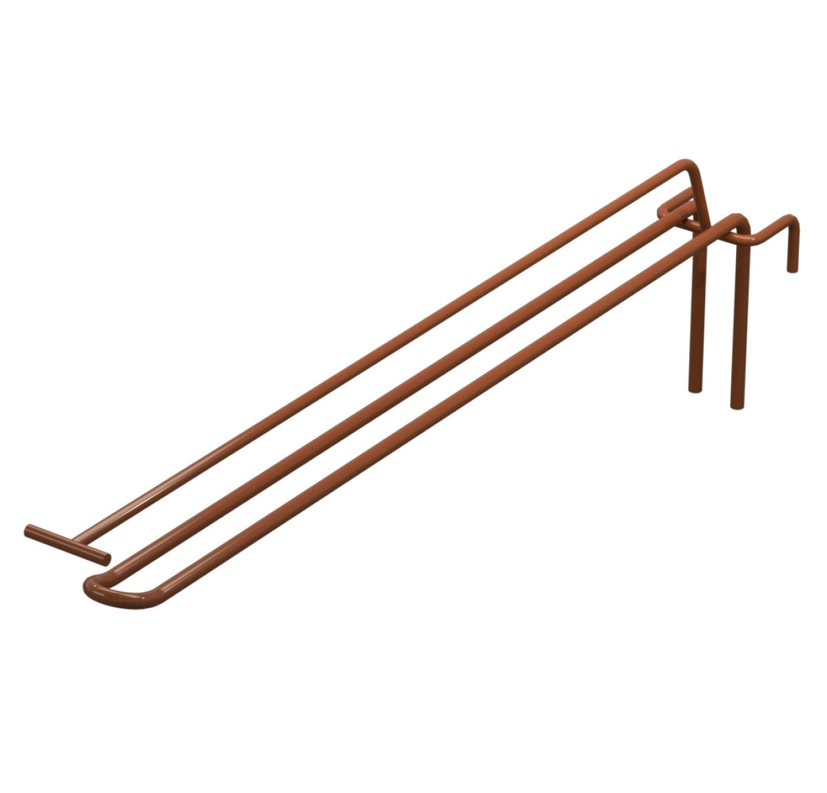 Крючок двойной с ценникодержателем L-350 мм для сетки Коричневый d-5мм