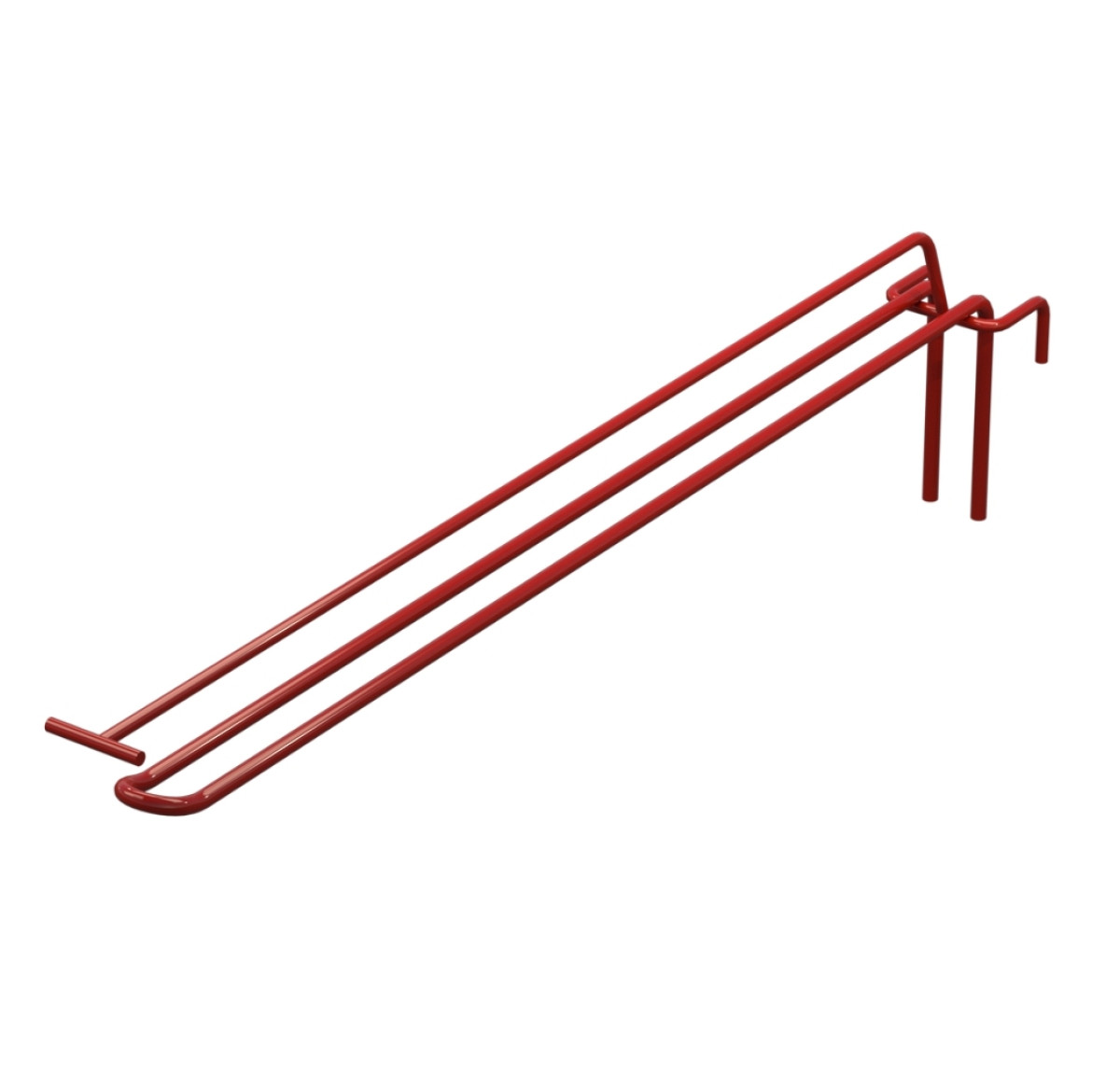 Гачок подвійний з цінникоутримувачем L-400 мм для сітки Червоний d-5мм