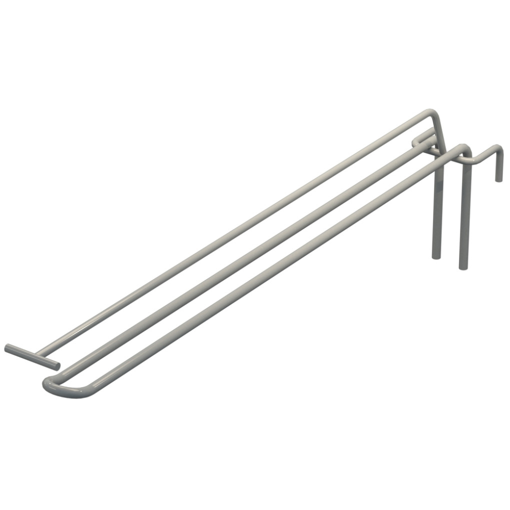 Гачок подвійний з цінникоутримувачем L-350 мм для сітки Світло-сірий d-5мм