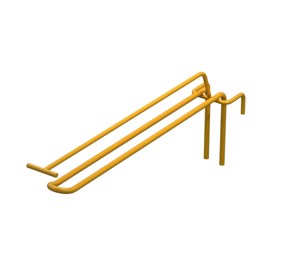 Крючок двойной с ценникодержателем L-250 мм для сетки Желтый d-5мм
