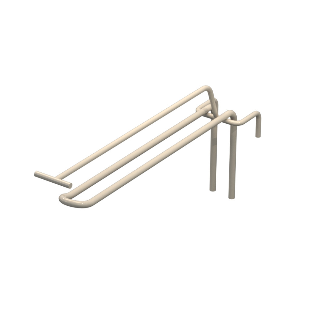 Крючок двойной с ценникодержателем L-200 мм для сетки Бежевый d-5мм
