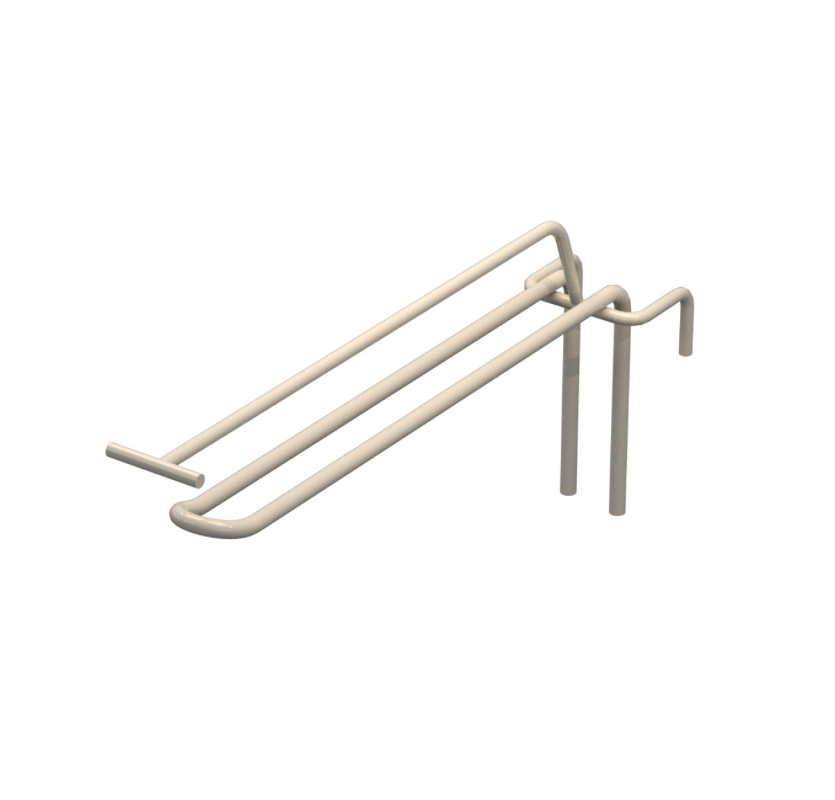 Крючок двойной с ценникодержателем L-200 мм для сетки Бежевый d-5мм