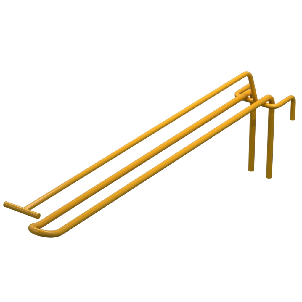 Крючок двойной с ценникодержателем L-300 мм для сетки Желтый d-5мм