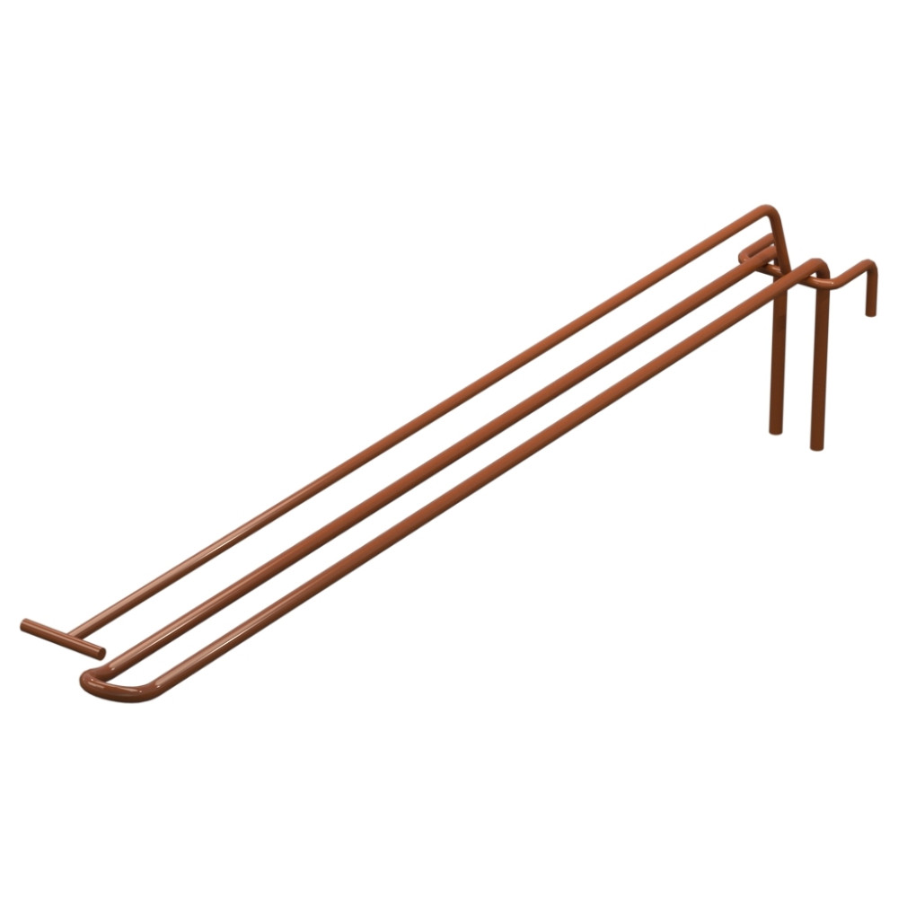 Гачок подвійний з цінникотримачем L-400 мм для сітки Коричневий d-5мм