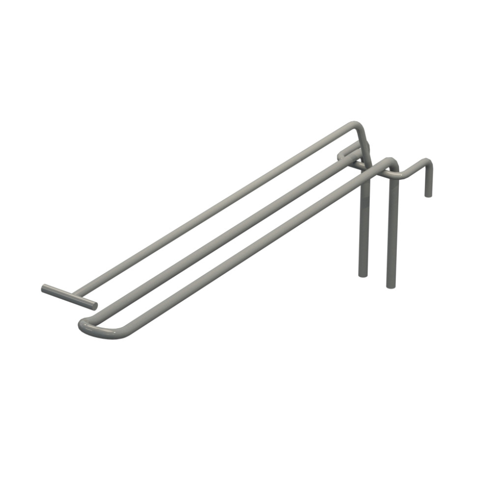 Крючок двойной с ценникодержателем L-250 мм для сетки Серый d-5мм