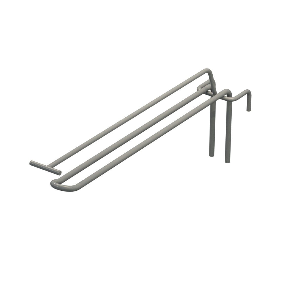 Крючок двойной с ценникодержателем L-250 мм для сетки Серый d-5мм