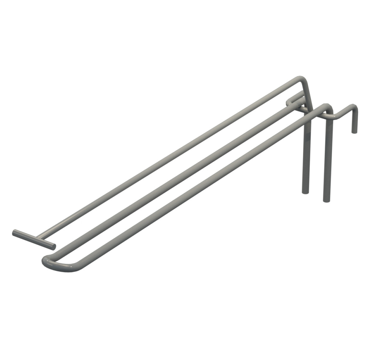 Крючок двойной с ценникодержателем L-300 мм для сетки Серый d-5мм