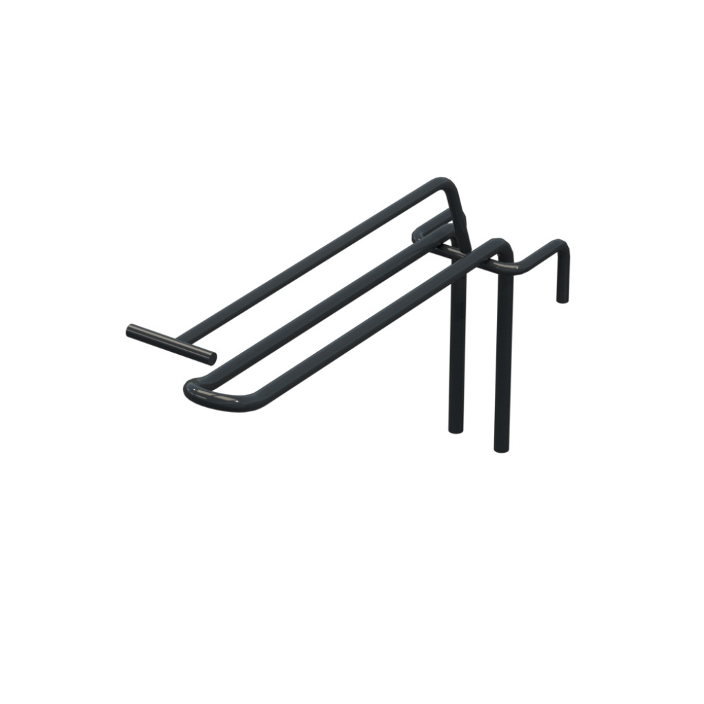 Гачок подвійний з цінникоутримувачем L-150 мм для сітки Графітовий d-5мм