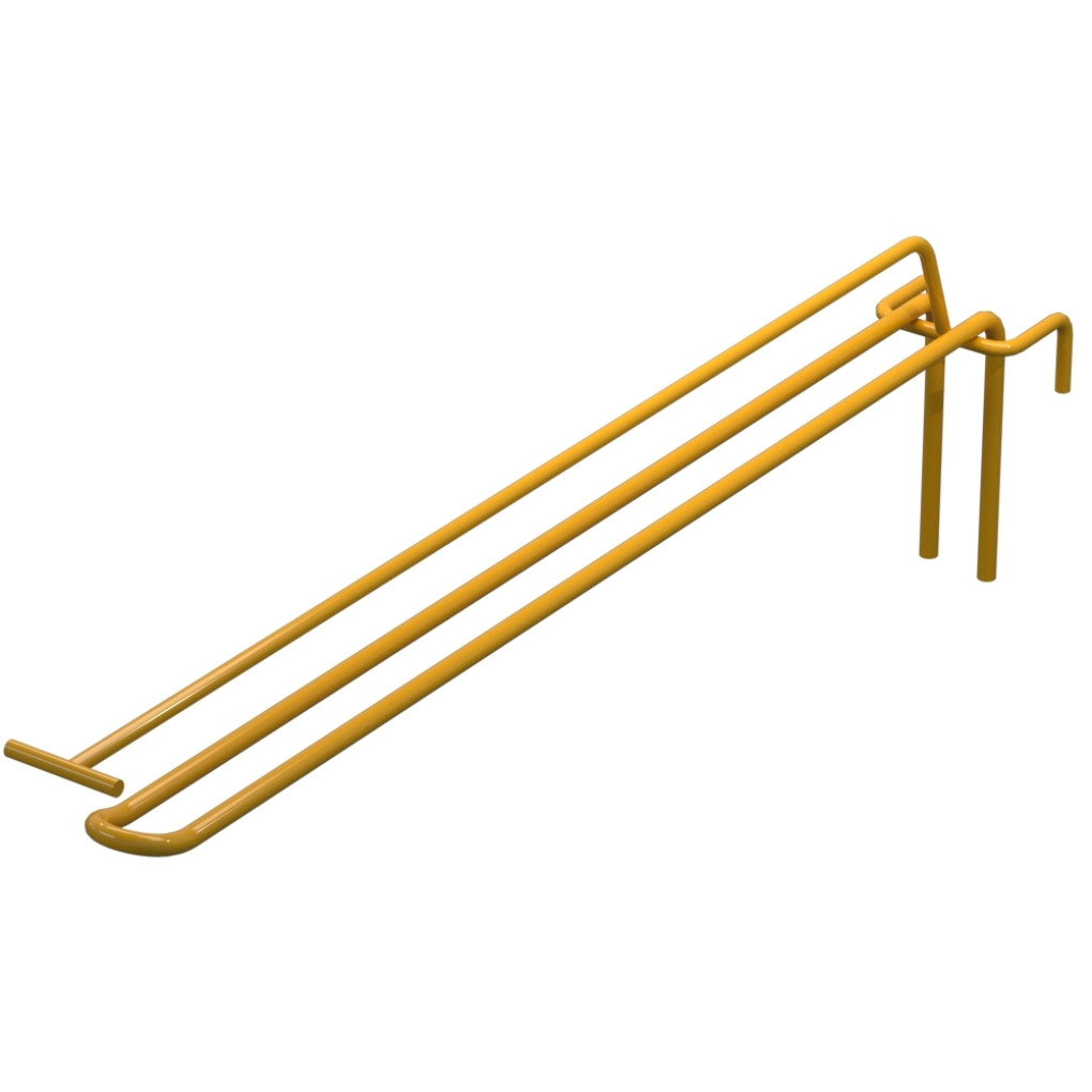 Крючок двойной с ценникодержателем L-350 мм для сетки Желтый d-5мм