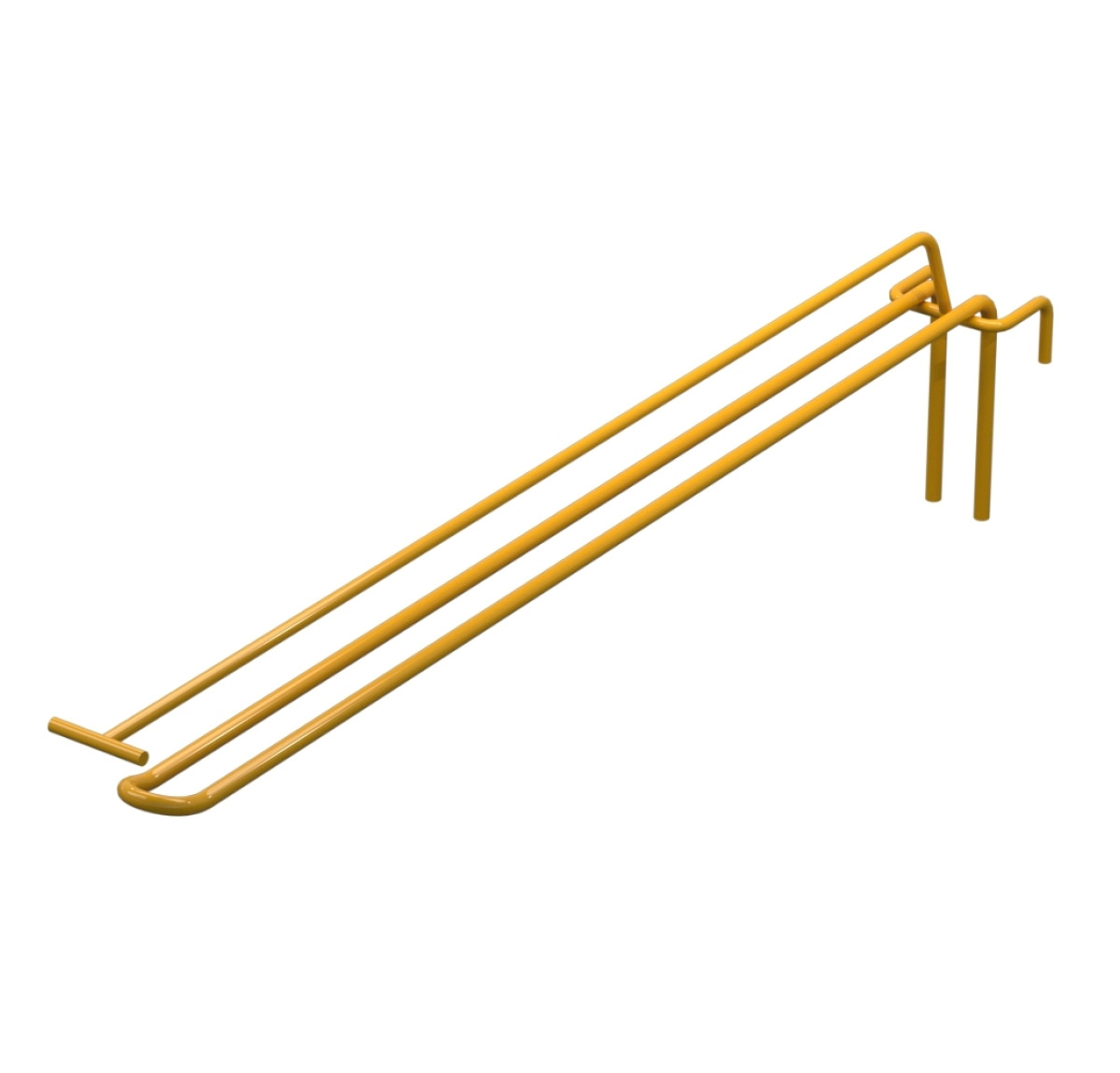 Гачок подвійний з цінникоутримувачем L-400 мм для сітки Жовтий d-5мм