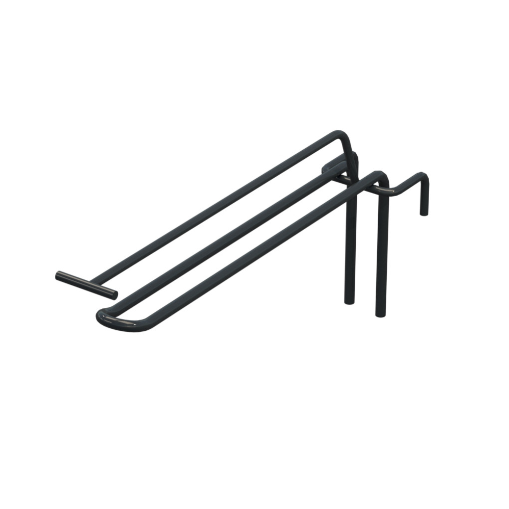 Крючок двойной с ценникодержателем L-200 мм для сетки Графитовый d-5мм