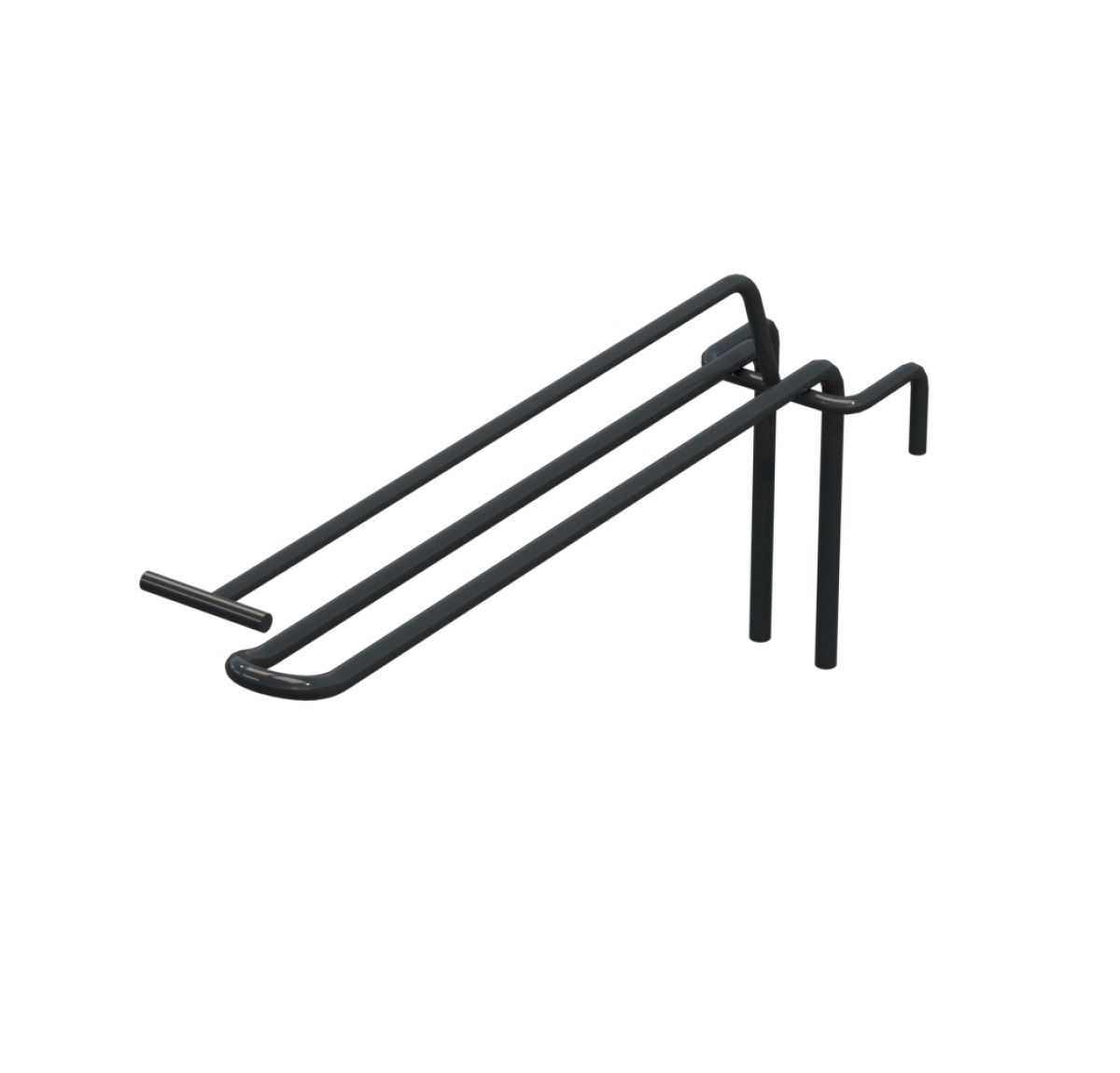 Крючок двойной с ценникодержателем L-200 мм для сетки Графитовый d-5мм