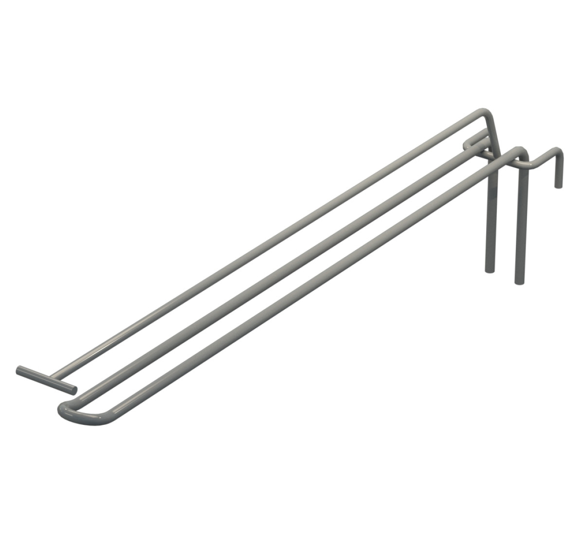 Гачок подвійний з цінникоутримувачем L-350 мм для сітки Сірий d-5мм