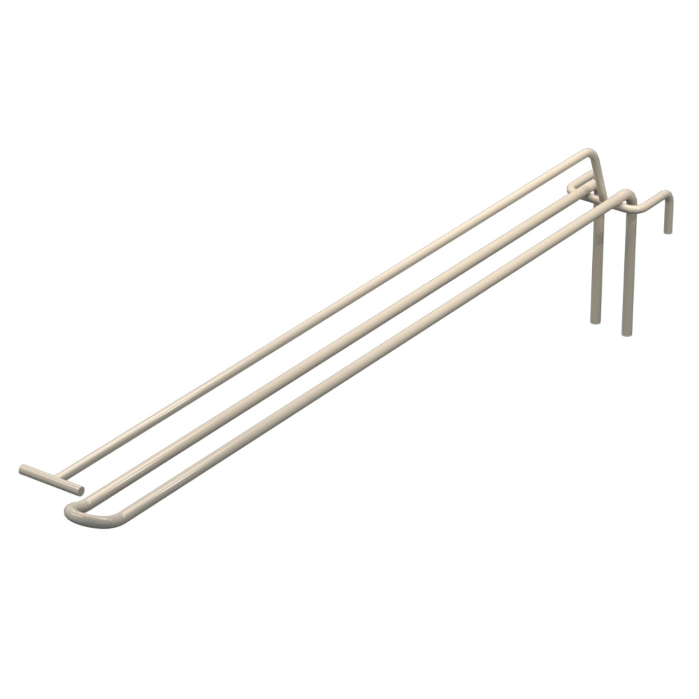 Крючок двойной с ценникодержателем L-400 мм для сетки Бежевый d-5мм