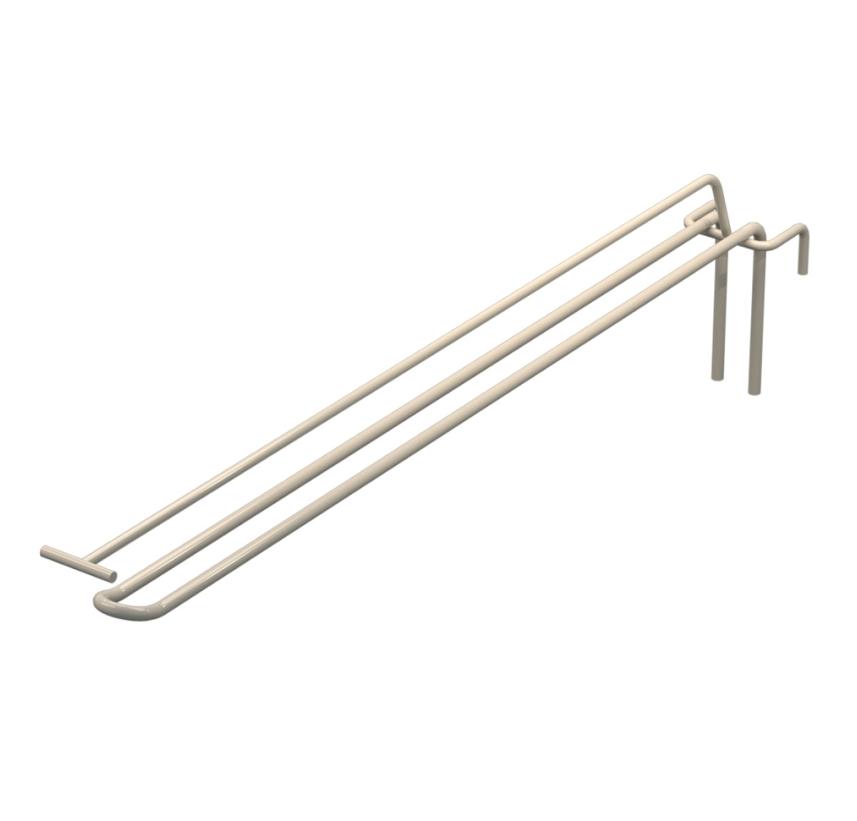 Гачок подвійний з цінникоутримувачем L-400 мм для сітки Бежевий d-5мм