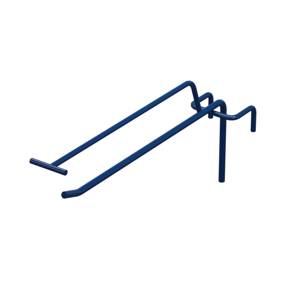 Крючок одинарный с ценникодержателем L-200 мм D-5 мм для сетки Ral 5002