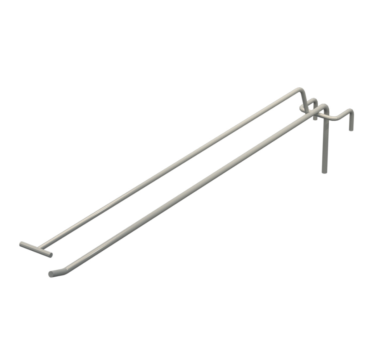 Крючок одинарный с ценникодержателем L-400 мм D-5 мм для сетки Ral 7035