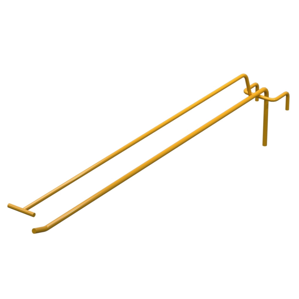 Крючок одинарный с ценникодержателем L-400 мм D-5 мм для сетки Ral 1023