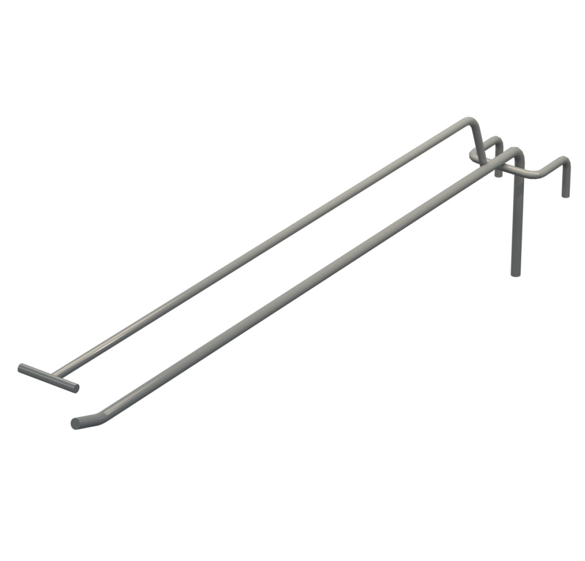 Крючок одинарный с ценникодержателем L-350 мм D-5 мм для сетки Ral 9006