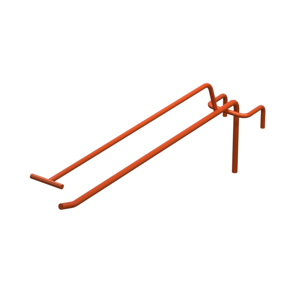 Крючок одинарный с ценникодержателем L-250 мм D-5 мм для сетки Ral 2004