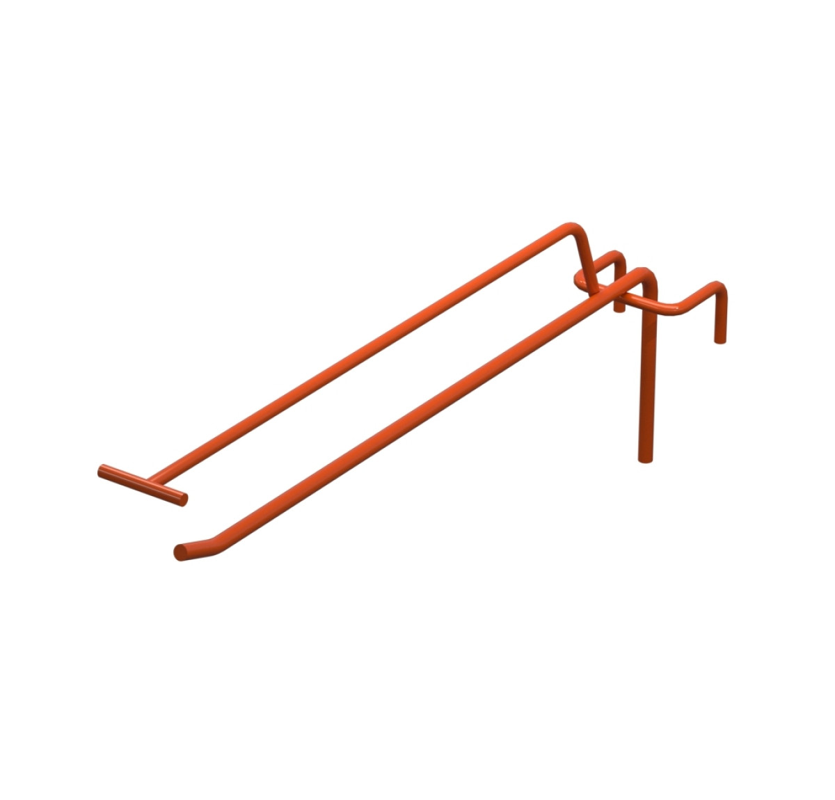 Крючок одинарный с ценникодержателем L-250 мм D-5 мм для сетки Ral 2004