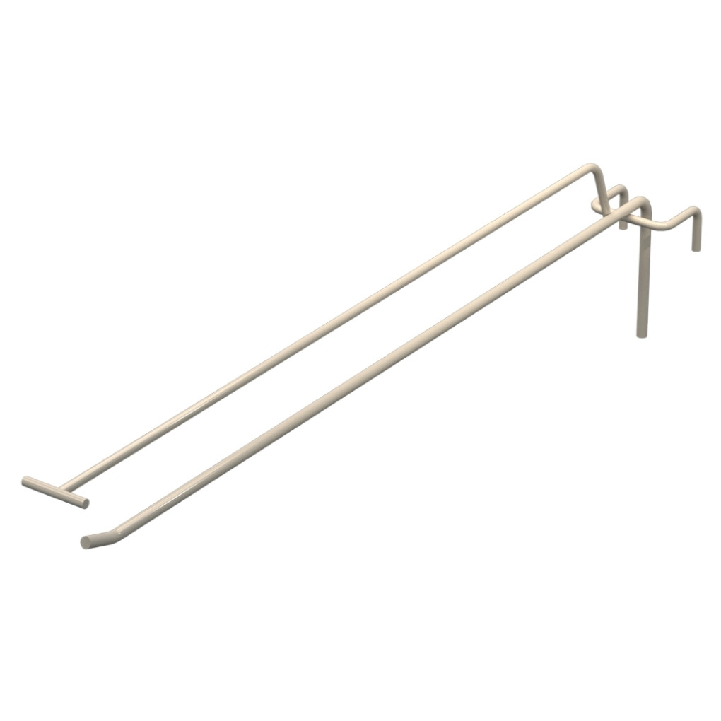 Крючок одинарный с ценникодержателем L-400 мм D-5 мм для сетки Ral 9001