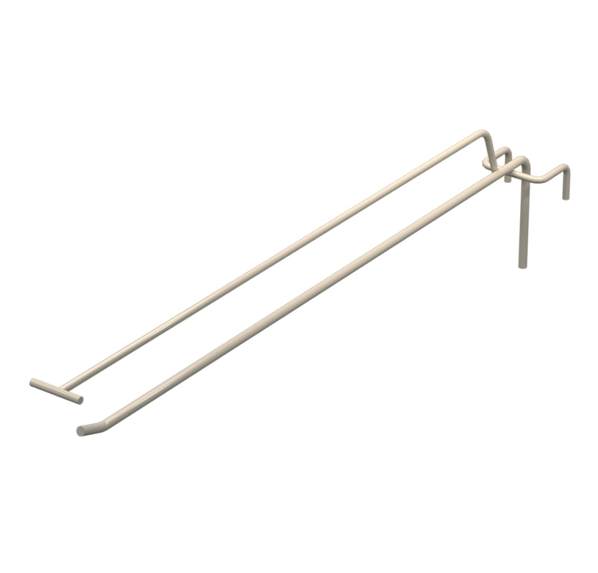 Крючок одинарный с ценникодержателем L-400 мм D-5 мм для сетки Ral 9001